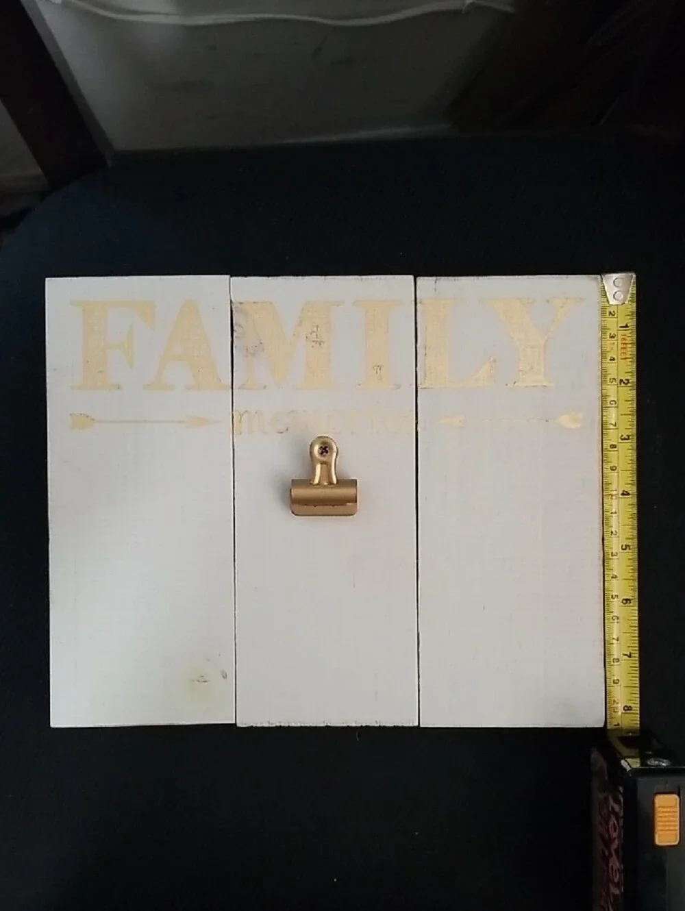 Family Memories Wall Plaque in White and Gold - Decorative Clip